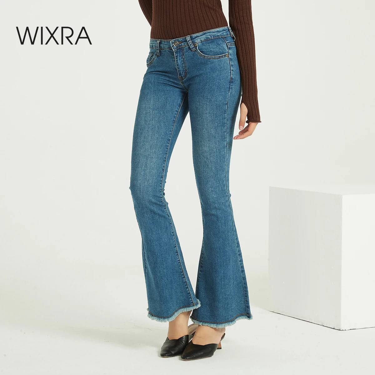 Wixra стильные мягкие Стрейчевые джинсы женские со средней талией длинные