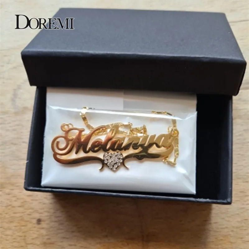 DOREMI пользовательское имя ожерелья Круглый Поднос кулон ожерелье с буквами