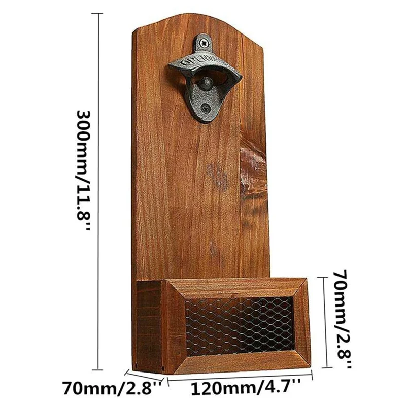 

A Retro Beer Bottle Opener Artifact Creative Solid Wood Wall Hanging Bottle Opener Home Decor Wooden Wall Bottle Opener