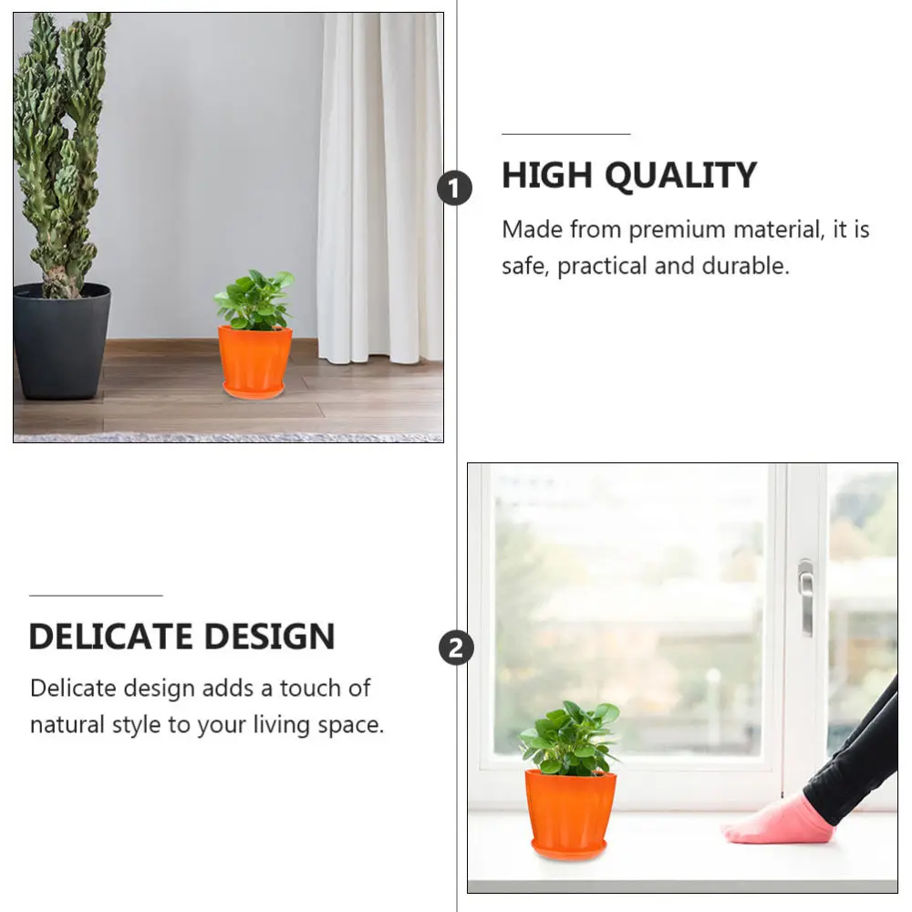 

12pcs Flowerpots and Saucer Trays Succulent Planter Decorative Flowerpot