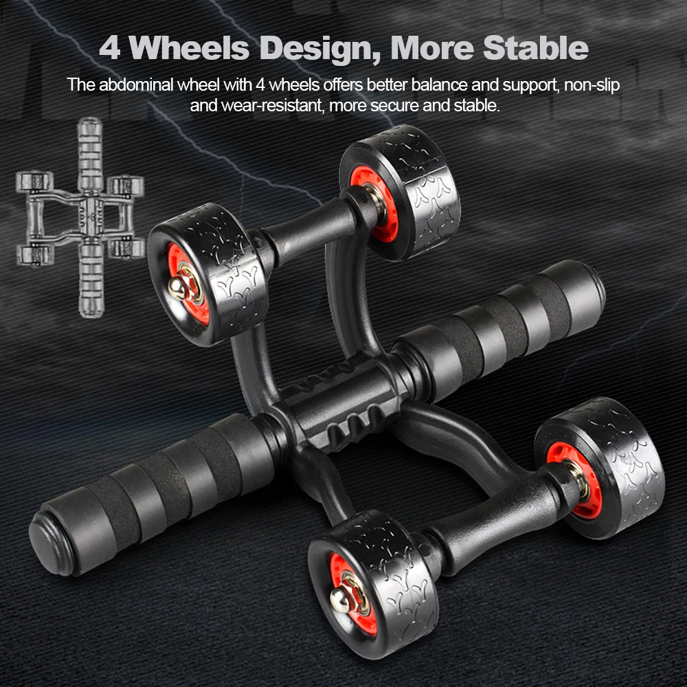 Abdominal Wheel Ab Roller With Four Wheels Trainer Rolling Sports Exercise Fat Burning Fitness Equipment KC452 |