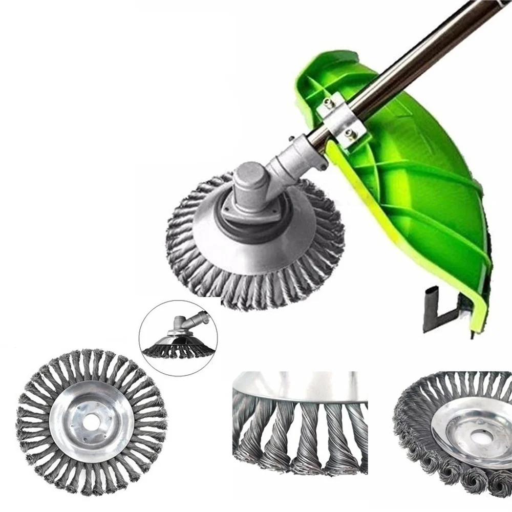 

150mm Steel Wire Wheel Garden Weed Brush Lawn Mower Grass Eater Trimmer Brush Cutter Tool Grass Trimmer Head Weed Brush