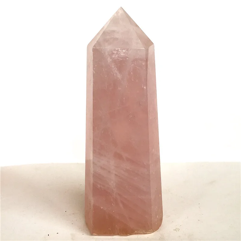 

natural rose quartz crystal wand point Home furnishing decoration stone and crystal Crystal rod column