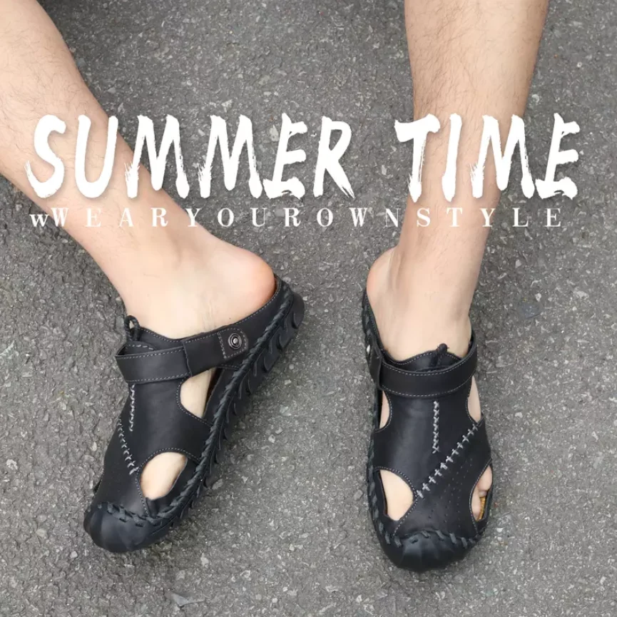

Y05 Men's Sandals Classic Summer Leather Soft Breathable Shoes Beach Roman Sandals Men Sandals Sandals Slippers Bohemia