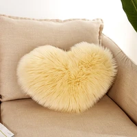 sofa pillow coverinner shaggy pillow love heart cushion cover faux fur sheepskin pillow case living room decorative pillowcases