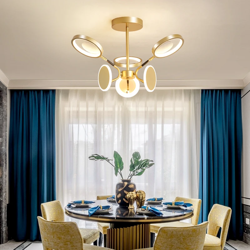 

Modern Chandeliers master bedroom lamp Nordic creative personality led ceiling lamp changeable design study lamp household lamps