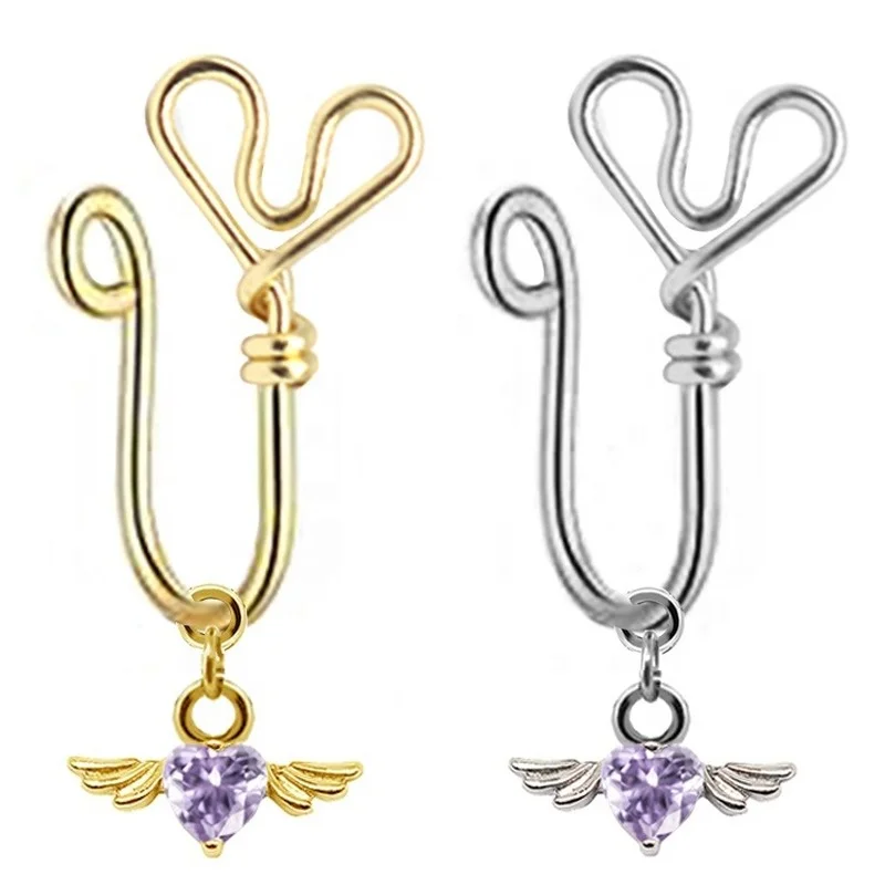 Поддельные кольца для носа новый дизайн латунные рандомные манжеты пирсинга без