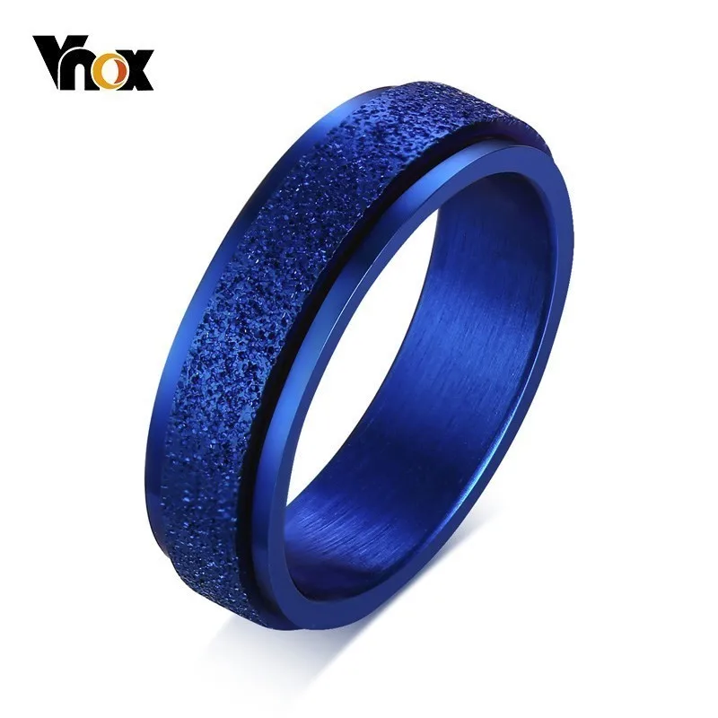 Vnox 6 мм двухслойный вращающийся ремешок для мужчин и женщин мужские кольца