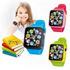 Детские пластиковые цифровые часы, 6 цветов, имитация умных часов, один размер, для маленьких мальчиков и девочек, детская игра, игрушка, подарок на день рождения и Рождество
