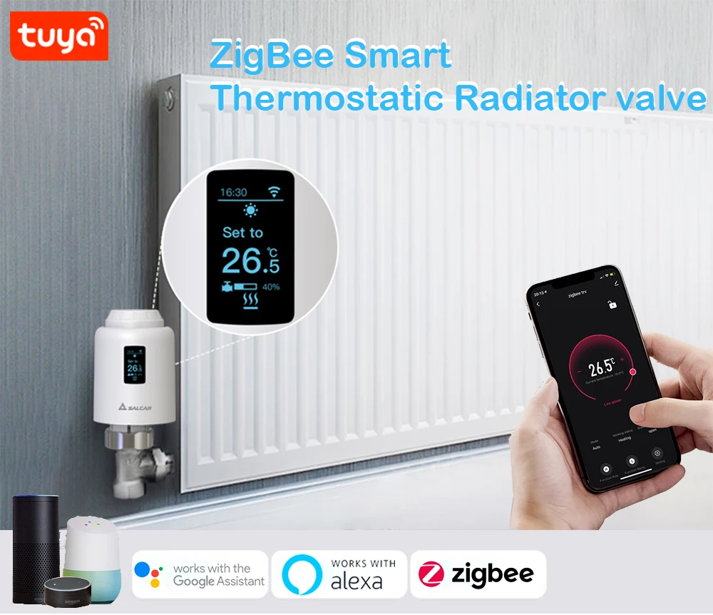 Термостат ZigBee с регулятором температуры умный программируемый клапан радиатора