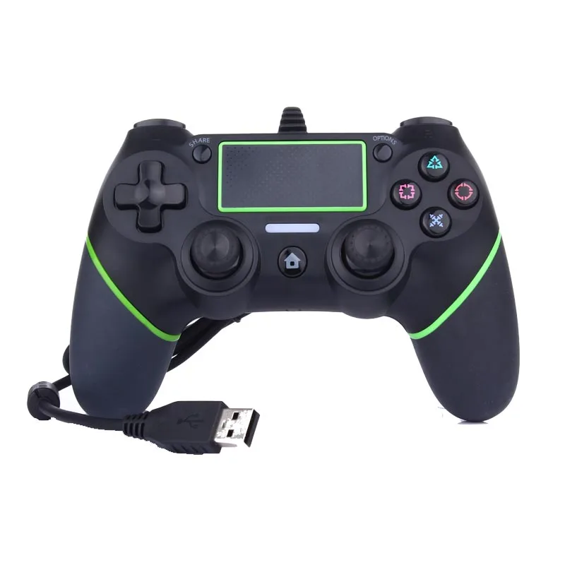 Green Dualshock 4 проводной джойстик usb для PS4 джойстик геймпад двойной шок для PS4 консоль для Playstation 4 джойстик контроллер - Цвет: Green