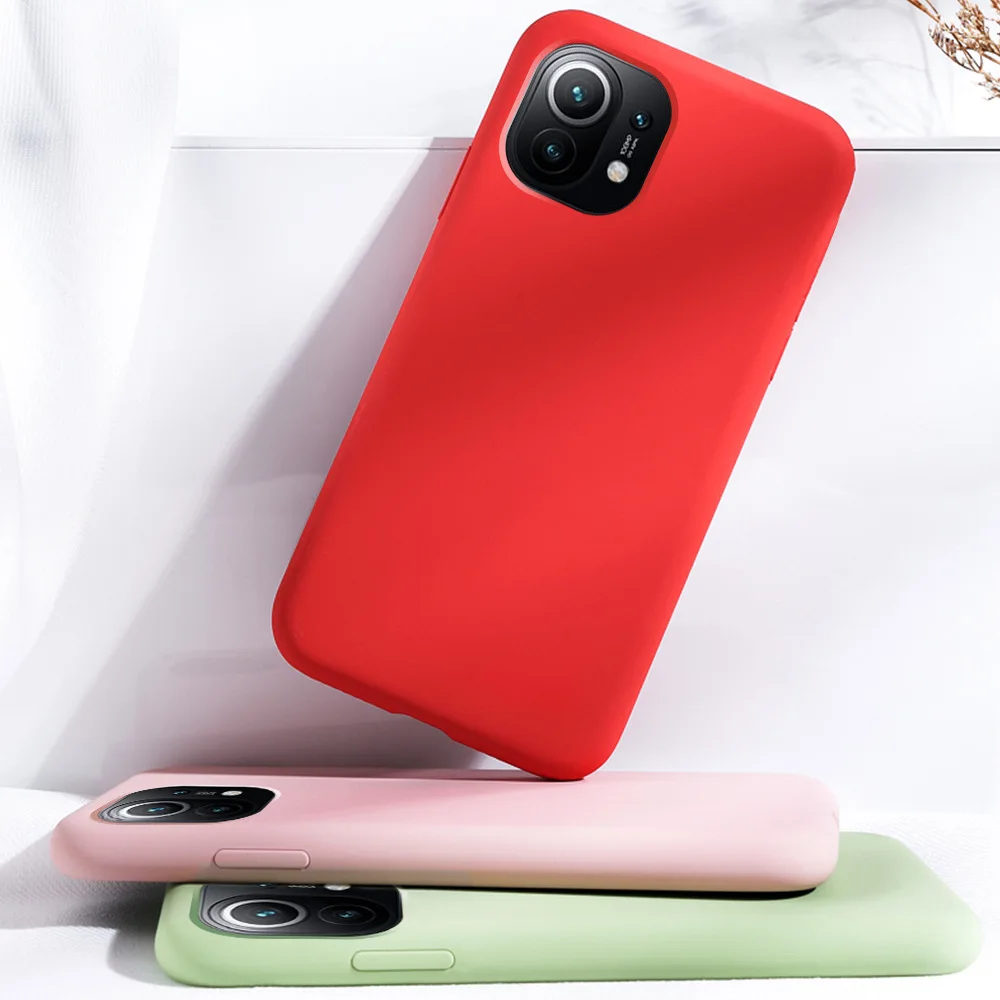 

Mi 11 Mi11 mi11pro Soft Case Liquid Silicone Full Cover Ultra Thin Camera Protector Case For Xiaomi Mi 11 mi 11 mi11 Back Cover