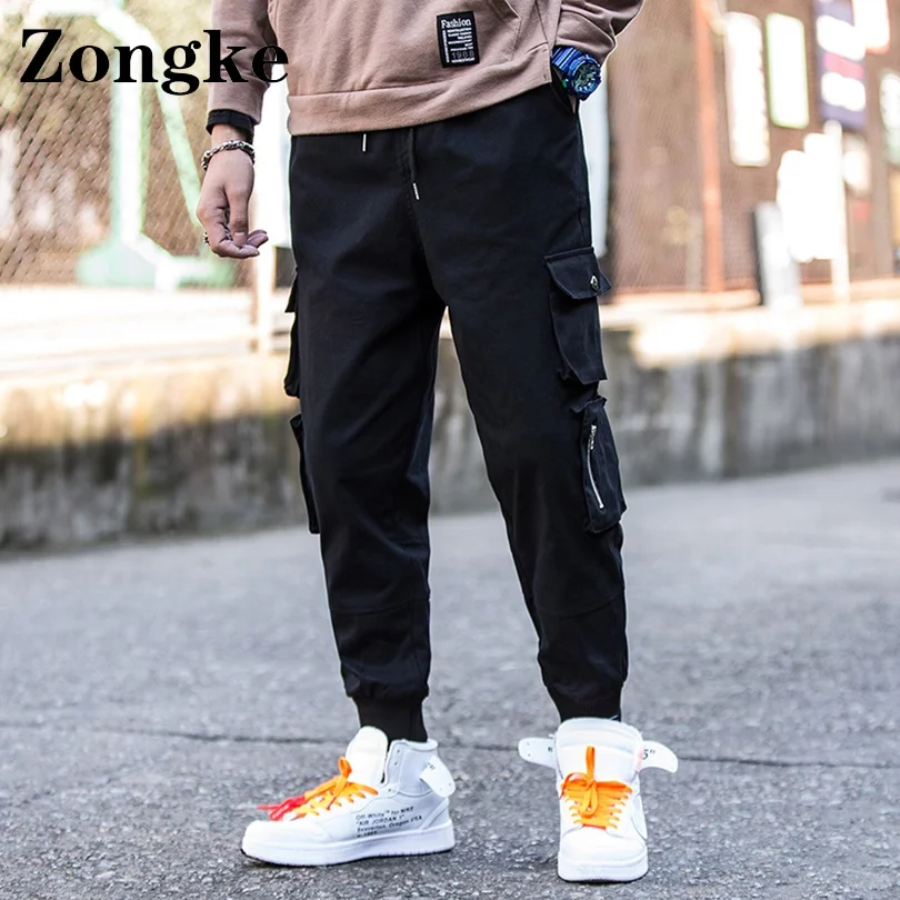 

Zongke Black Cargo Pants Men Clothing Japanese Streetwear Trousers Size M-5XL 2022 Spring New Arrivals