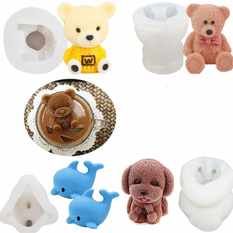 

3d 4 Animal Silicone Mold Resin Kitchen Baking Tool DIY Cake Pastry Fondant Moulds Chocolate Dessert Lace Decoration Supplies