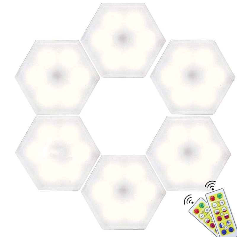 

HOT LED Under Cabinet Lighting with Remote, Diamond Wireless LED Lights Closet Light Battery Operated 4000K Natural 6 Pack