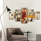 Настенные художественные плакаты на холсте, 5 шт., картина с анимацией, картина Slam Dunk, домашний декор для гостиной, современные искусства