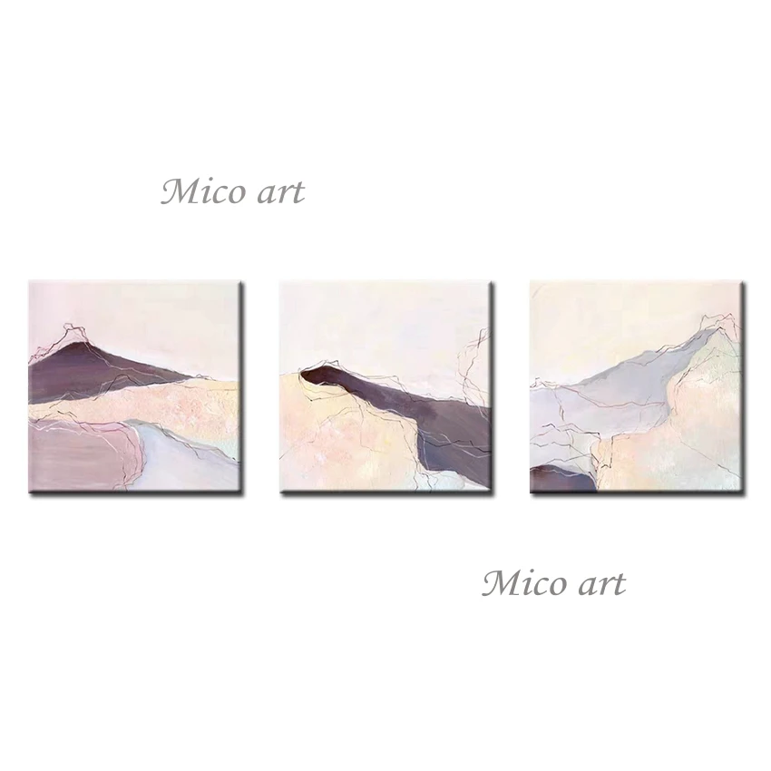 

Handmade 3 panels canvas art piece 100% hand drawn abstract oil painting living room artwork frameless decoration paintings art
