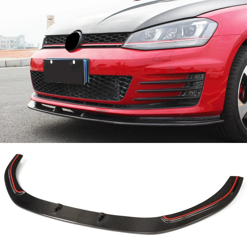 Car Front Bumper Lip Spoiler For Volkswagen VW Golf 7 VII MK7 GTI 2014-2016 Diffuser Carbon Fiber / Black FRP | Автомобили и