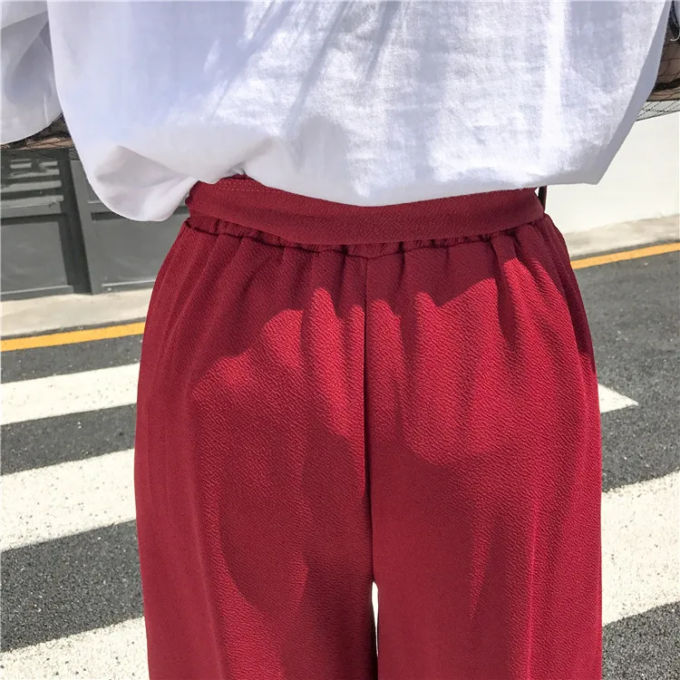 

2020 Women Casual Loose Wide Leg Pant Womens Elegant Fashion Preppy Style Trousers Female Pure Color Females New Palazzo Pants
