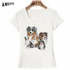 Новая летняя женская модная футболка с коротким рукавом с принтом австралийской овчарки, Женские повседневные топы, милая Женская футболка для любителей собак