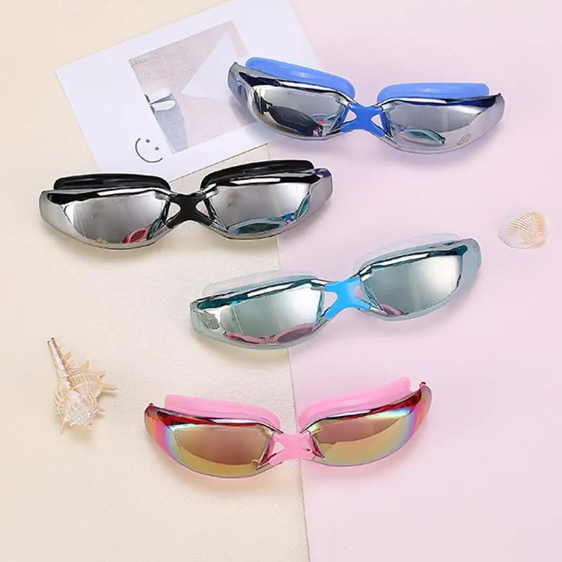 

Swimming Goggles Swimming Glasses With Earplugs Nose Clip Electroplate Silicone Anti Fog Men Women Optical Waterproof Eyewear