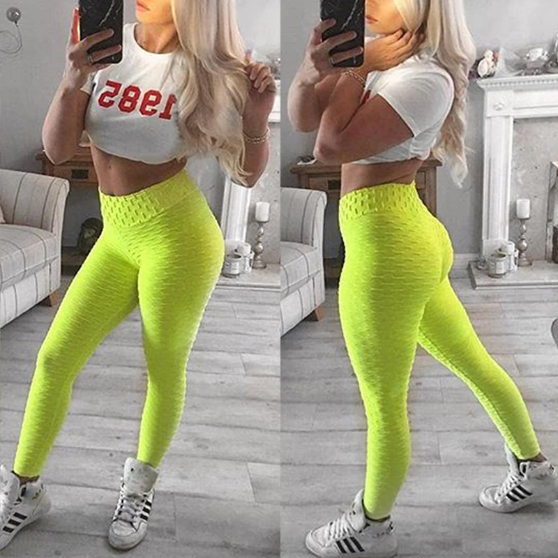 Женские леггинсы для фитнеса дышащие до щиколотки из полиэстера женские