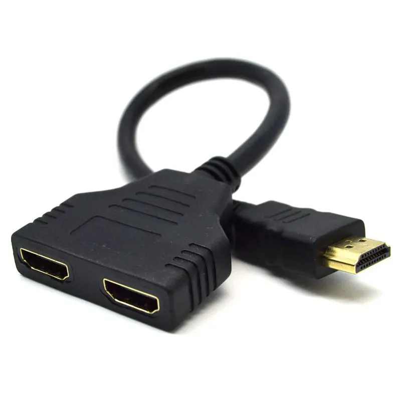 Male to 2 Female 1 in out Splitter Black Cable Adapter Converter DQ-Drop | Электроника