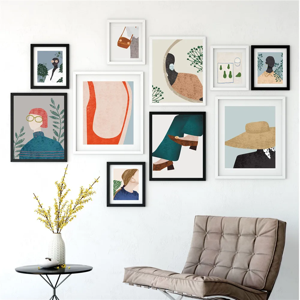 Холст постер из шелковой ткани мультфильм Современная Красота шопинг стильный