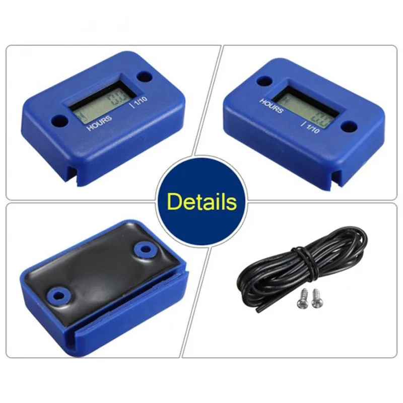 

Inductive Digital Hour Meter Waterproof Engine Gauge Hour Meter LCD Display for Bike Motorcycle ATV Boat