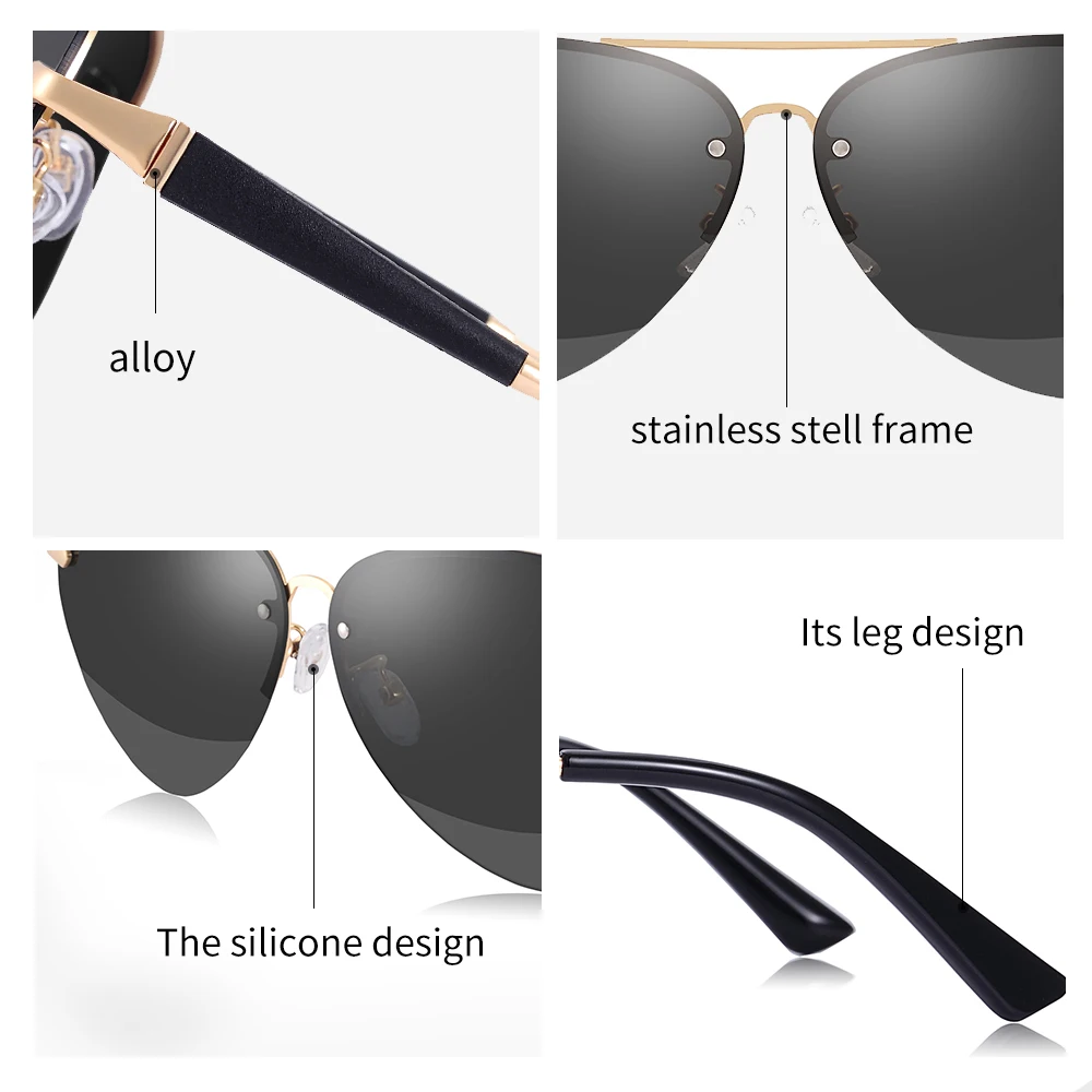FANKEPOLO new men's retro sun eye round metal polarizer luxury brand designer sun eye black driving mirror goggles fashion