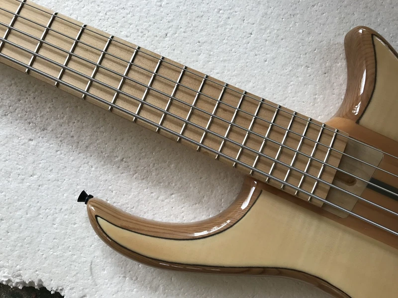 5 струн ясень фотогитара с пламенным кленовым шпоном черная фурнитура