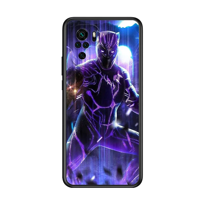 

Marvel Super Hero Avengers Black Panther For Xiaomi Redmi Note 10S 10 9T 9S 9 8T 8 7S 7 6 5A 4X Pro Max TPU Silicone Phone Case