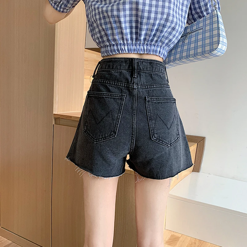 

Denim Shorts Women's Ins Trendy 2021 Spring New Preppy Style Student Loose High Waist Slimming Wide Leg Pants Hot Pants