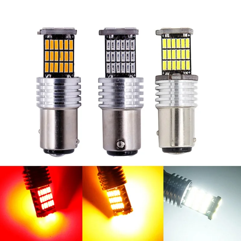 

2PCS 1156 BA15S P21W S25 7506 LED Bulbs High Power 45pcs 4014SMD Super Bright 1200LM Replace For Car Reversing Light White Red