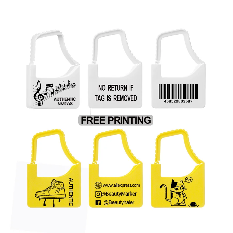 1000 шт. изготовленные на заказ ярлыки одежды теги пластиковые защитные пломбы