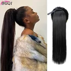 30 дюймов Синтетические волосы термостойкие прямые волосы с конским хвостом удлиненные черные коричневые волосы для наращивания волос BUQI