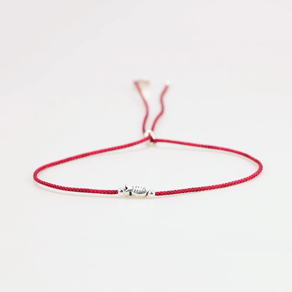 Женские регулируемые браслеты Lucky из красной веревки с подвеской в виде