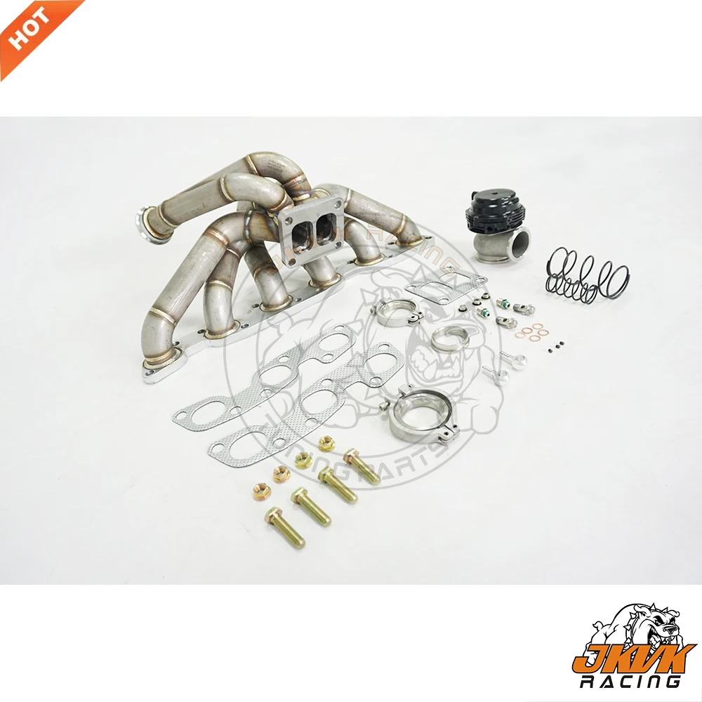 Паровая труба JKVK RACING 3,0 мм Rb26 RB26DET R32 R33 R34 равной длины T4 Верхнее Крепление турбоколлектора + 44 мм V-образный ремешок