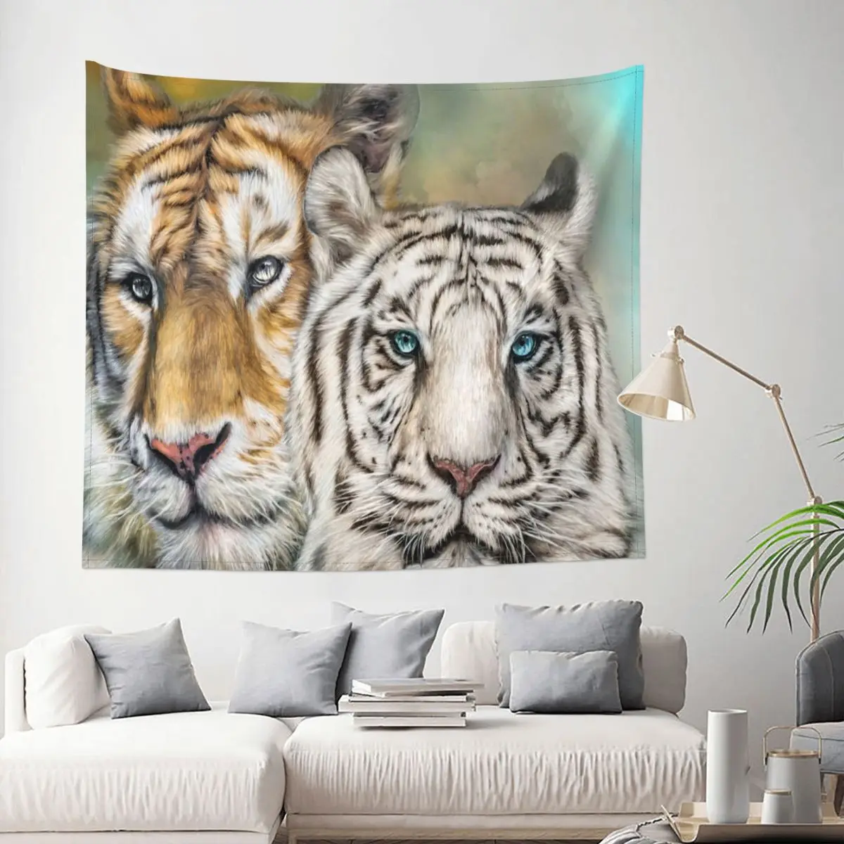 

Tapestry Tiger Mates Cobija Animal Wildlife Decor Wall Room Home Decoration Hanging Living room Kawaii Cute Gift