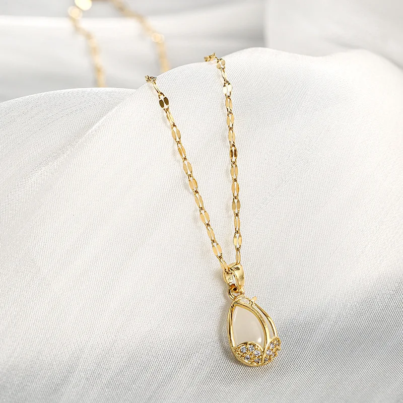 Цепочка с кулоном в виде тюльпана из титановой стали | Украшения и аксессуары