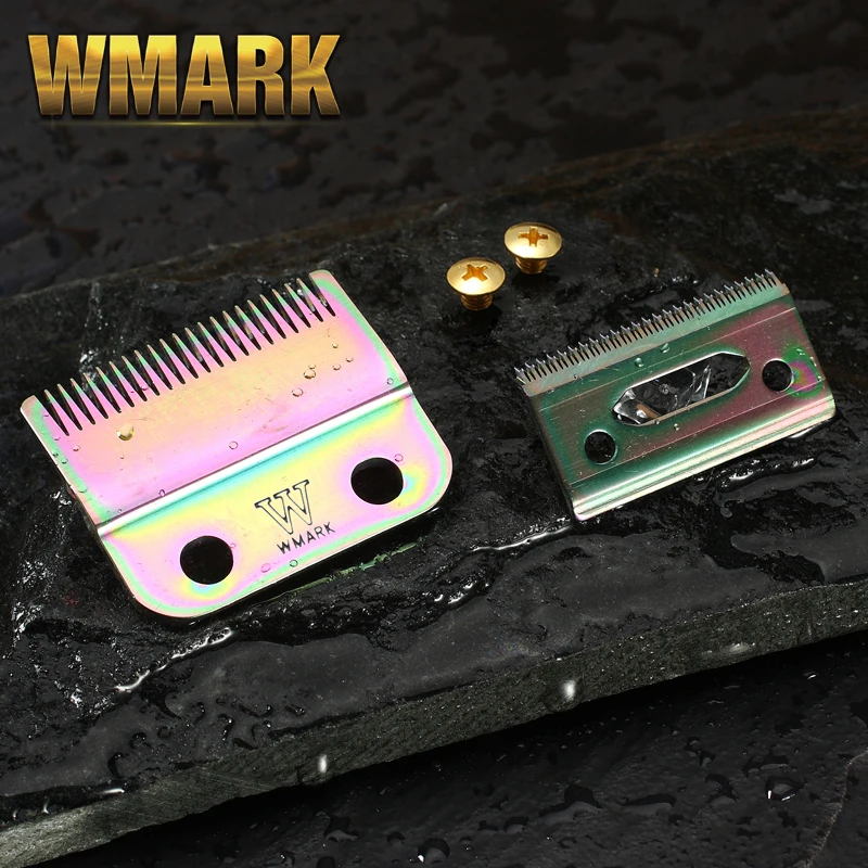 Профессиональная машинка для стрижки волос WMARK с 2 отверстиями, Радужный цвет, серебристый цвет, золотистый цвет, сменные лезвия, W-2 для профессионального клипера