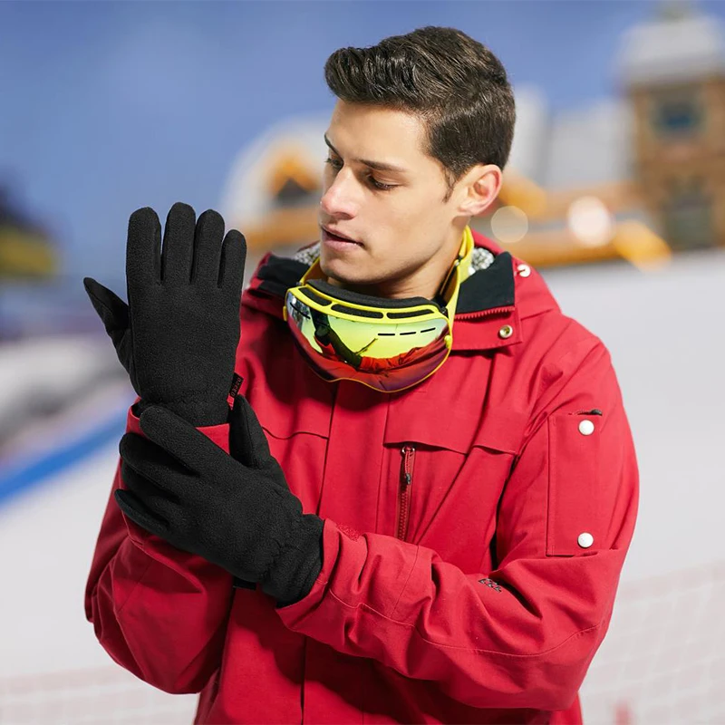 Зимние теплые флисовые перчатки OZERO для сноуборда снега лыж мужские и женские