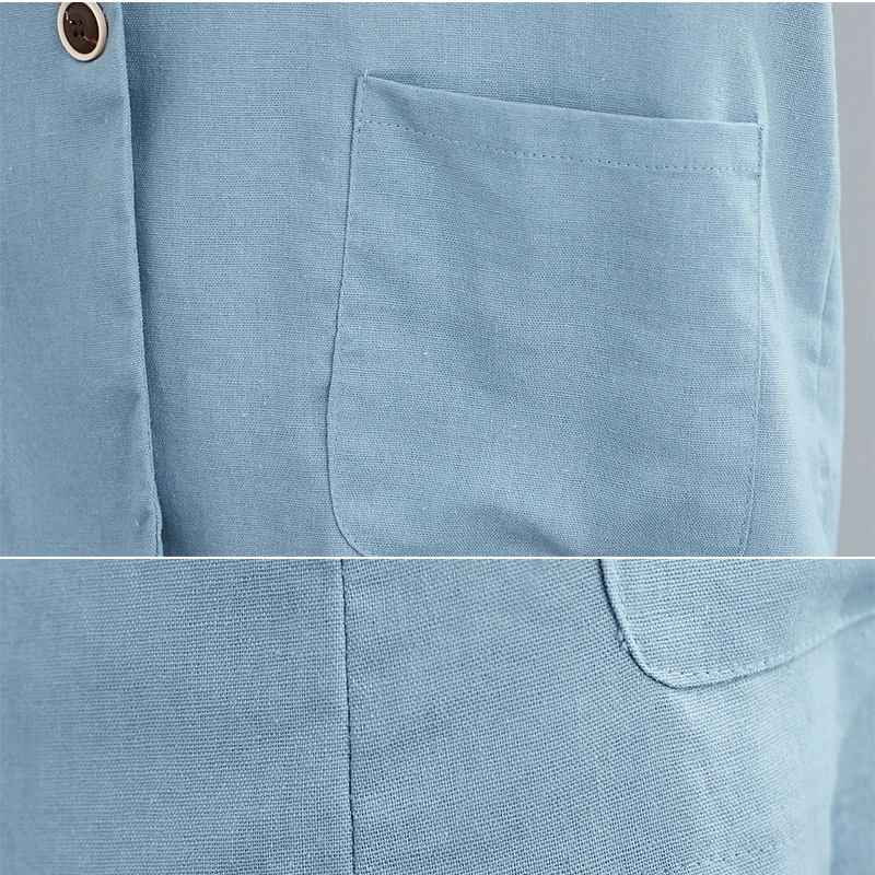 

2021 Spring Fashion New High-Quality Cotton And Linen Literature And Art Large Size Ladies Casual Suit Loose Top Trend H136