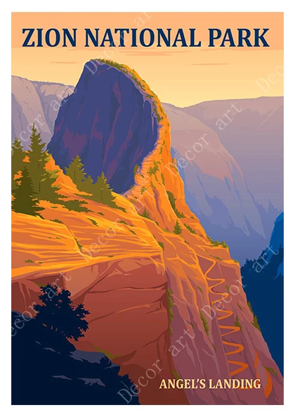 Постер на холсте с изображением национального парка спрингдейла Юта винтажные