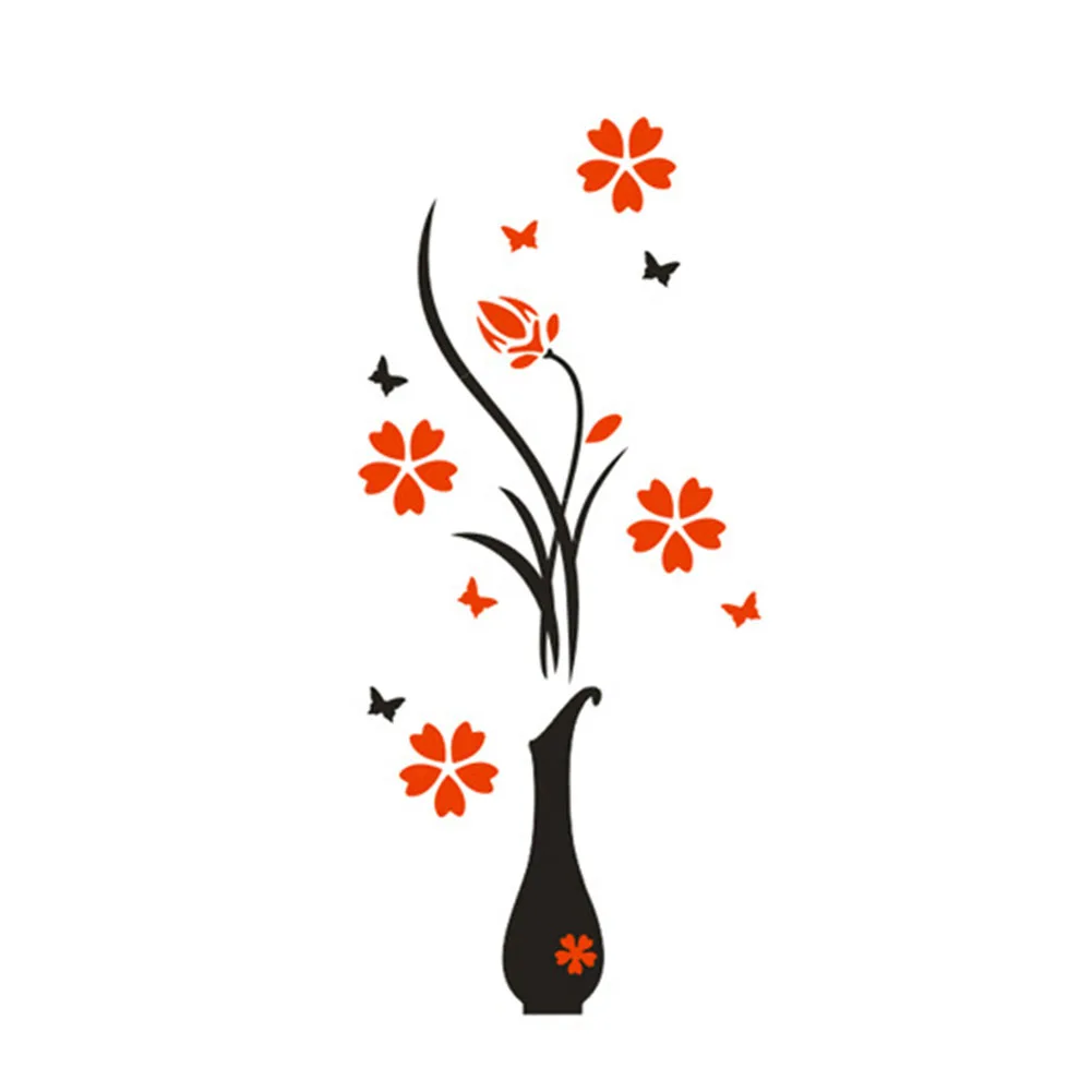 3D вазы &quotсделай сам&quot Сливовый цветок Наклейка на стену s домашний декор плакат