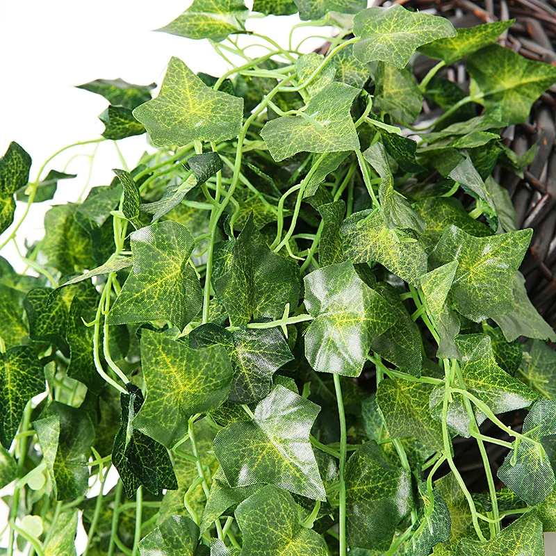 

90cm Green Artificial Grape Hanging Vine Fake Plants Leaves DIY Wedding Garland Home Garden Hotel Wall Decoration Fake Rattan