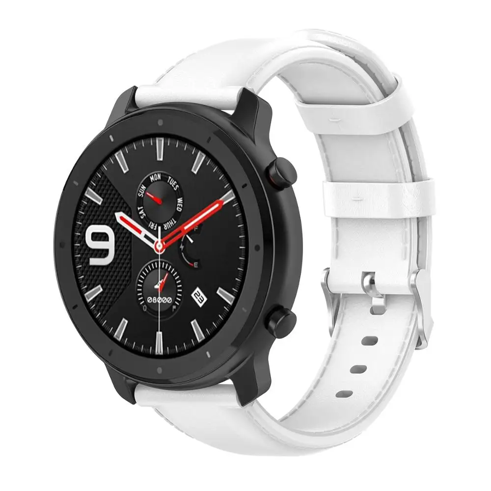 Ремешок кожаный для смарт-часов AMAZFIT GTR 47 мм 42 аксессуары наручных часов