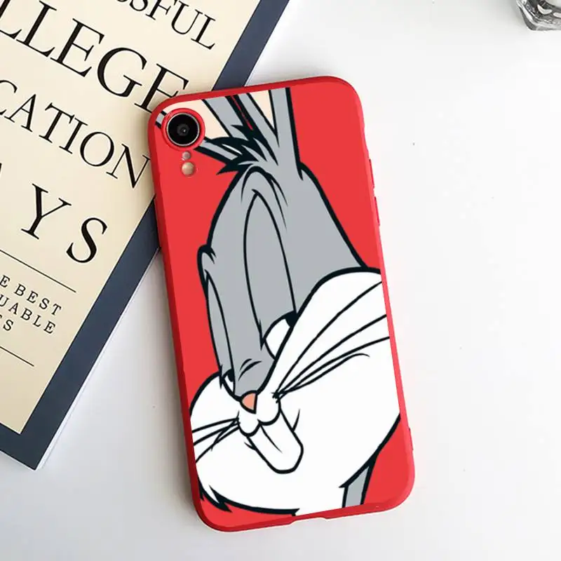

lovely Bugs Bunny Cartoons cartoon Phone Case Candy Color for iPhone 6 7 8 11 12 s mini pro X XS XR MAX Plus