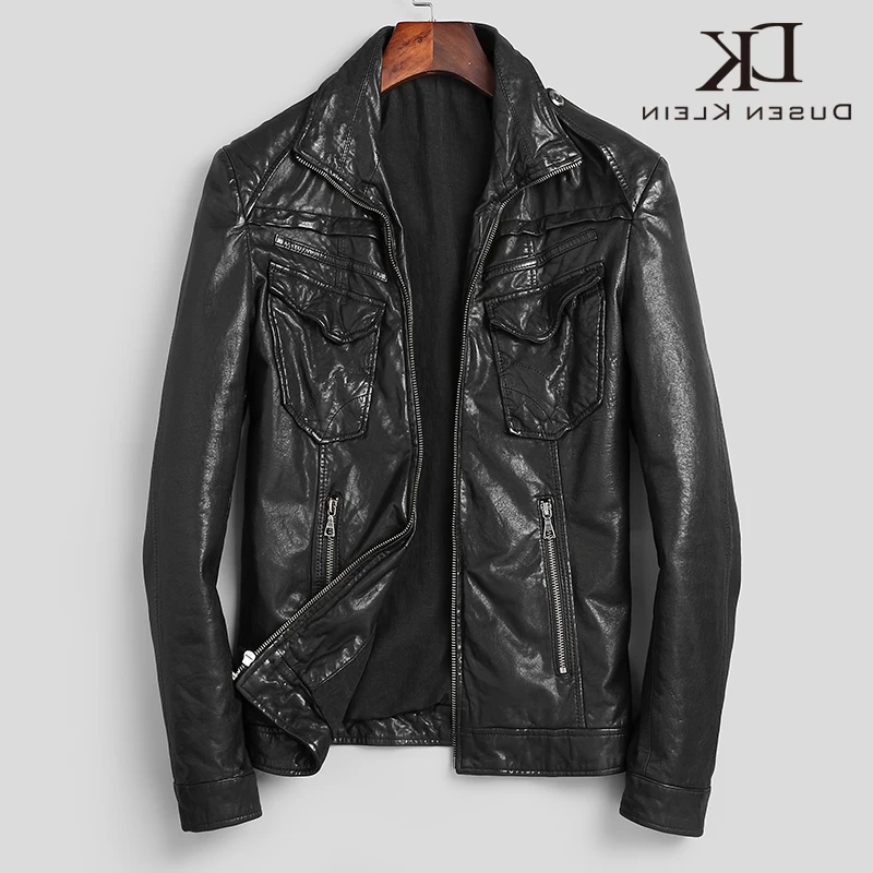 

Новинка, кожаные куртки для таннина в виде овощей DK, мужское осеннее высококачественное приталенное пальто с воротником-стойкой