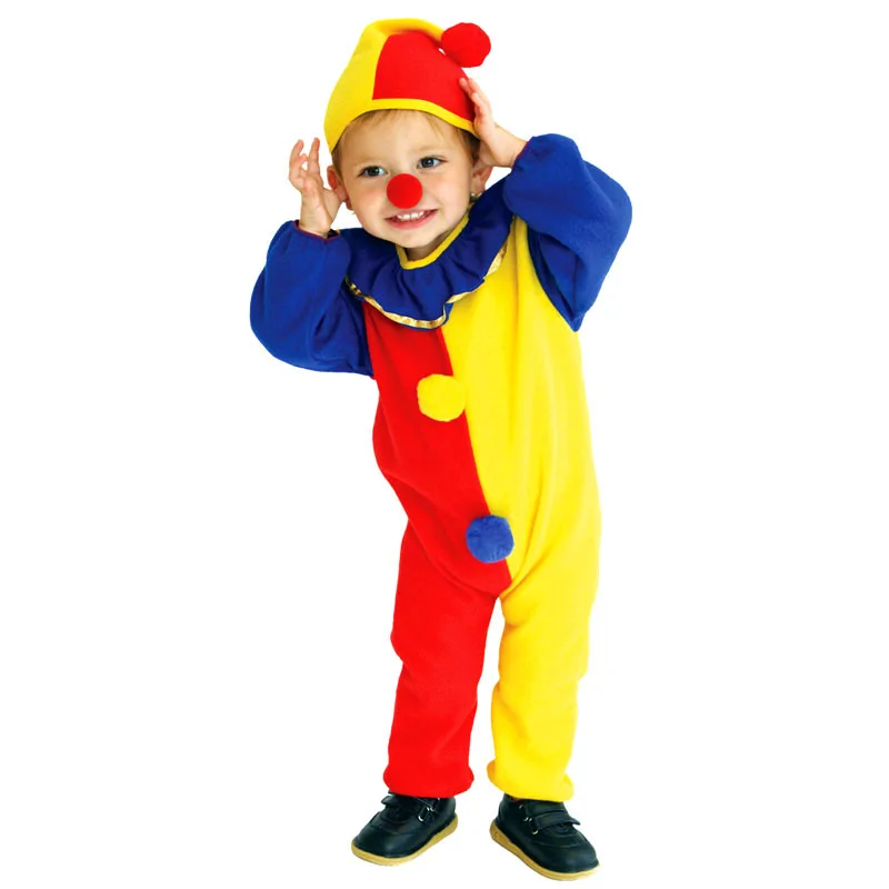 

June 1 Kids Performance Clown Clothing Cosplay Anime Clothing Clown Suit Kindergarten 3Pcs Halloween Joker Costumes Suit